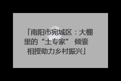南阳市宛城区：大棚里的“土专家” 倾囊相授助力乡村振兴