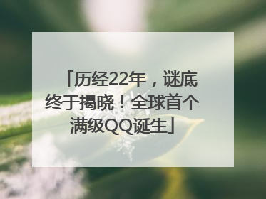 历经22年，谜底终于揭晓！全球首个满级QQ诞生