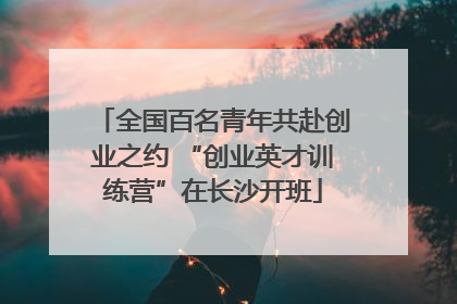 全国百名青年共赴创业之约 “创业英才训练营”在长沙开班