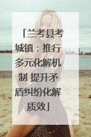 兰考县考城镇：推行多元化解机制 提升矛盾纠纷化解质效