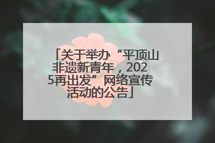 关于举办“平顶山非遗新青年，2025再出发”网络宣传活动的公告