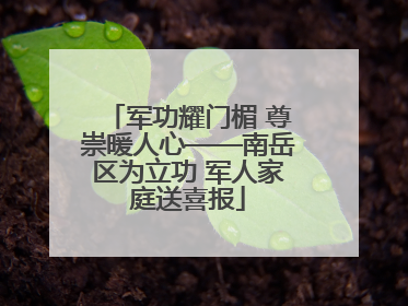 军功耀门楣 尊崇暖人心——南岳区为立功 军人家庭送喜报