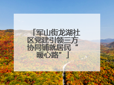 军山街龙湖社区党建引领三方协同铺就居民“暖心路”