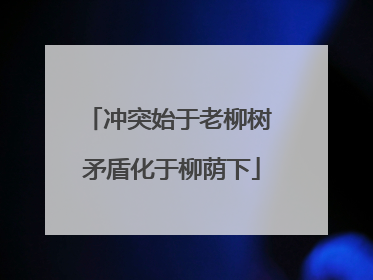 冲突始于老柳树 矛盾化于柳荫下