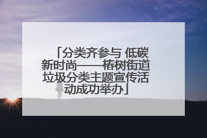 分类齐参与 低碳新时尚——椿树街道垃圾分类主题宣传活动成功举办