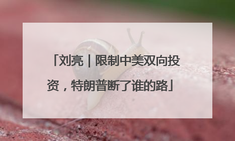 刘亮｜限制中美双向投资，特朗普断了谁的路