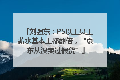 刘强东：P5以上员工薪水基本上都翻倍，“京东从没卖过假货”