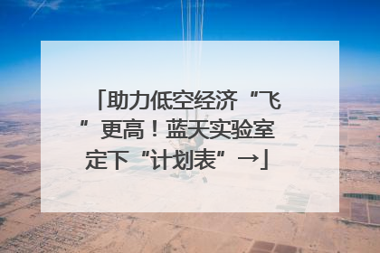 助力低空经济“飞”更高！蓝天实验室定下“计划表”→