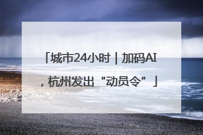 城市24小时｜加码AI，杭州发出“动员令”