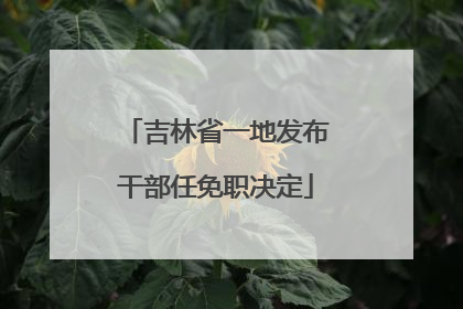 吉林省一地发布干部任免职决定