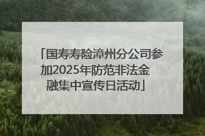 国寿寿险漳州分公司参加2025年防范非法金融集中宣传日活动