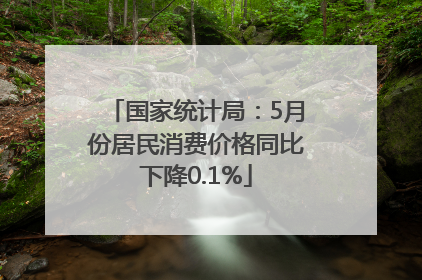 国家统计局：5月份居民消费价格同比下降0.1%