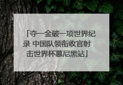 夺一金破一项世界纪录 中国队领衔收官射击世界杯慕尼黑站
