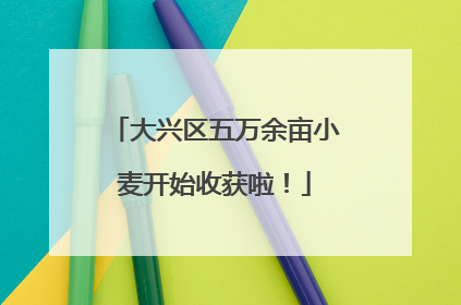 大兴区五万余亩小麦开始收获啦！