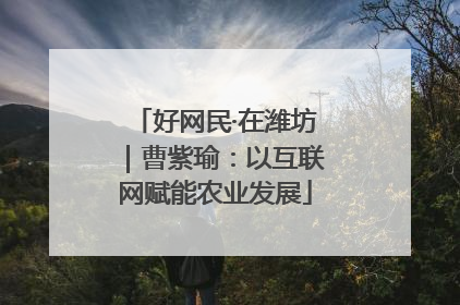 好网民·在潍坊｜曹紫瑜：以互联网赋能农业发展