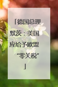 德国总理默茨：美国应给予欧盟“零关税”