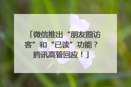 微信推出“朋友圈访客”和“已读”功能？腾讯高管回应！