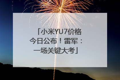 小米YU7价格今日公布！雷军：一场关键大考