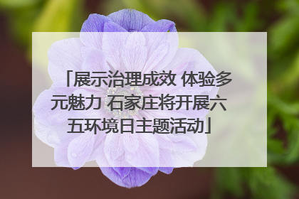 展示治理成效 体验多元魅力 石家庄将开展六五环境日主题活动