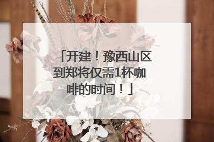 开建！豫西山区到郑将仅需1杯咖啡的时间！