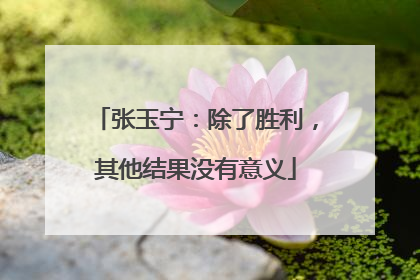 张玉宁：除了胜利，其他结果没有意义