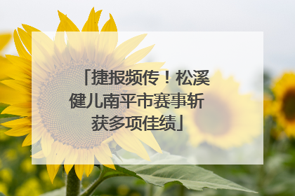 捷报频传！松溪健儿南平市赛事斩获多项佳绩