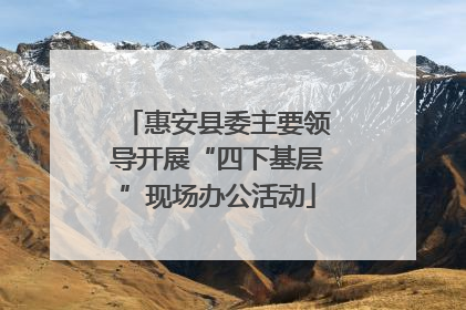 惠安县委主要领导开展“四下基层”现场办公活动
