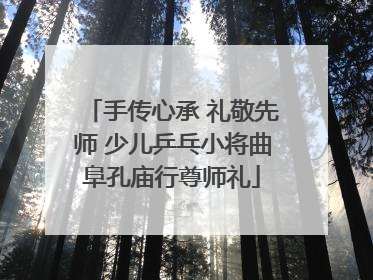 手传心承 礼敬先师 少儿乒乓小将曲阜孔庙行尊师礼