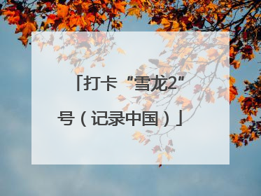 打卡“雪龙2”号（记录中国）