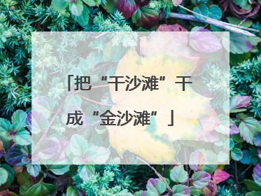 把“干沙滩”干成“金沙滩”