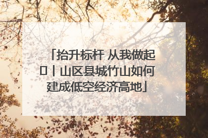 抬升标杆 从我做起⑭丨山区县城竹山如何建成低空经济高地