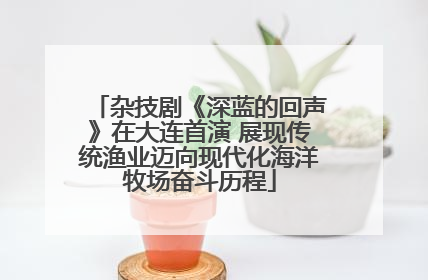 杂技剧《深蓝的回声》在大连首演 展现传统渔业迈向现代化海洋牧场奋斗历程
