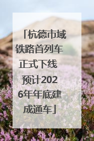 杭德市域铁路首列车正式下线 预计2026年年底建成通车