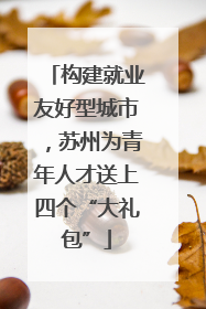 构建就业友好型城市，苏州为青年人才送上四个“大礼包”