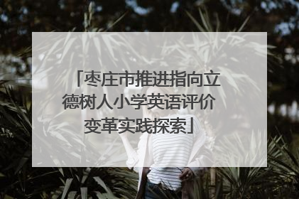 枣庄市推进指向立德树人小学英语评价变革实践探索