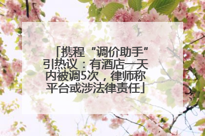 携程“调价助手”引热议：有酒店一天内被调5次，律师称平台或涉法律责任