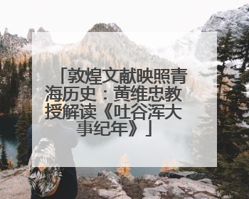 敦煌文献映照青海历史：黄维忠教授解读《吐谷浑大事纪年》