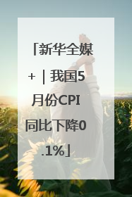 新华全媒+｜我国5月份CPI同比下降0.1%