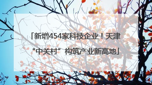 新增454家科技企业！天津“中关村”构筑产业新高地