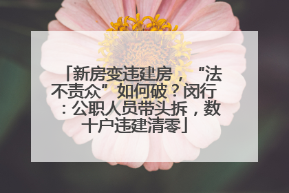 新房变违建房，“法不责众”如何破？闵行：公职人员带头拆，数十户违建清零