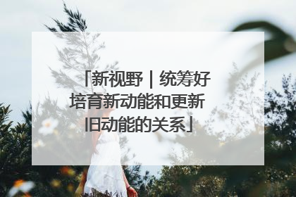 新视野｜统筹好培育新动能和更新旧动能的关系