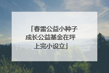 春雷公益小种子成长公益基金在坪上完小设立