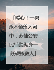 暖心！一男孩不慎落入河中，苏仙公安民辅警纵身一跃硬核救人