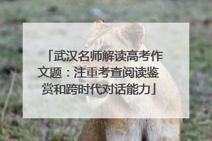 武汉名师解读高考作文题：注重考查阅读鉴赏和跨时代对话能力