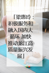 梁惠玲：积极服务和融入国内大循环 加快推动龙江高质量振兴发展