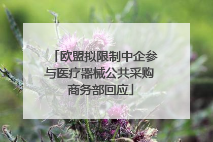 欧盟拟限制中企参与医疗器械公共采购 商务部回应