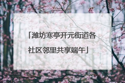 潍坊寒亭开元街道各社区邻里共享端午