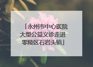 永州市中心医院大型公益义诊走进零陵区石岩头镇