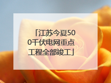 江苏今夏500千伏电网重点工程全部竣工