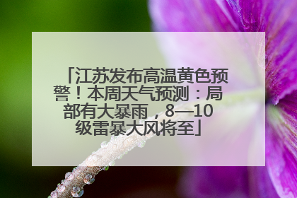 江苏发布高温黄色预警！本周天气预测：局部有大暴雨，8—10级雷暴大风将至